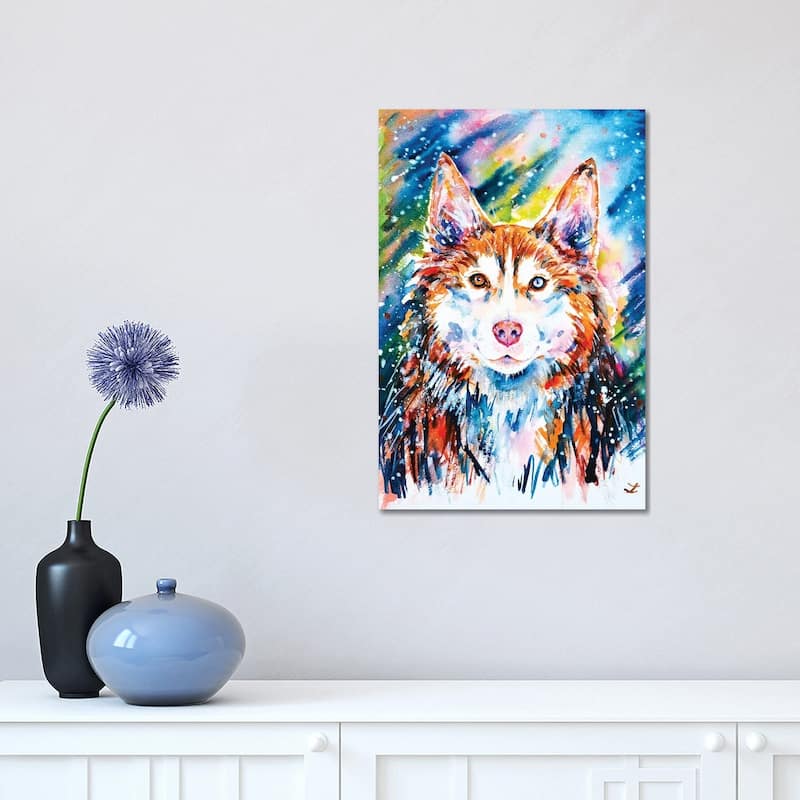 iCanvas "Husky" by Zaira Dzhaubaeva Canvas Print - 18x12x1.5