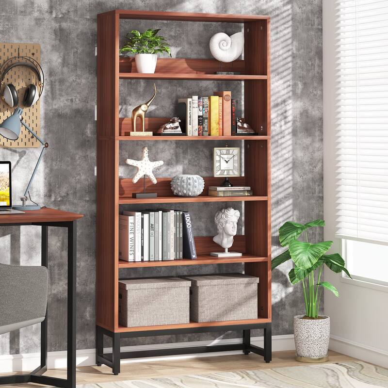 Tall Bookcase Bookshelf, 5-Tier 71 Inch Large Bookcases Organizer