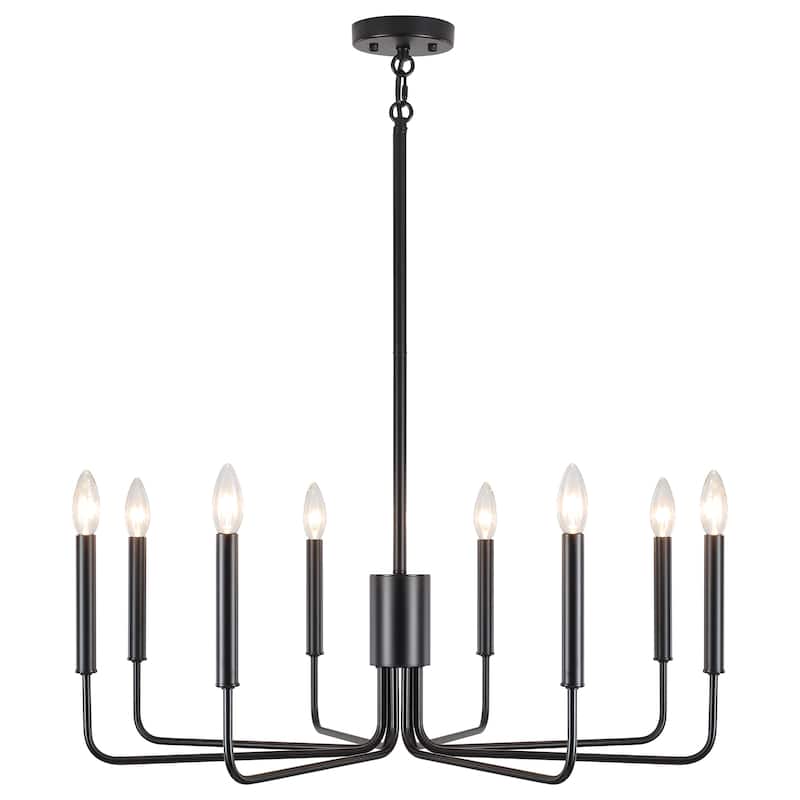 8 - Light Candle Style Chandelier Farmhouse Light Fixture for Kitchen Island Bedroom Entryway - N/A