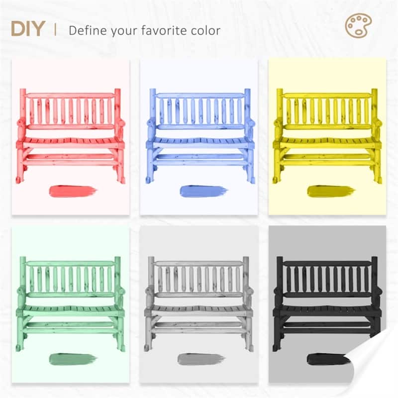Wood Outdoor Rocking Bench Porch Garden Seat 550lbs - 44” L x 37.75” W x 36.5” H