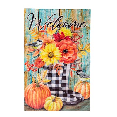 Fall Welcome Boots Moire House Flag