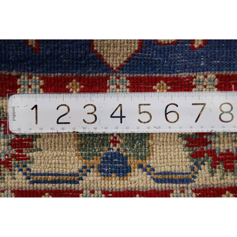 Blue Kazak Oriental Foyer Rug Hand-Knotted Wool Carpet - 2'8" x 4'0"