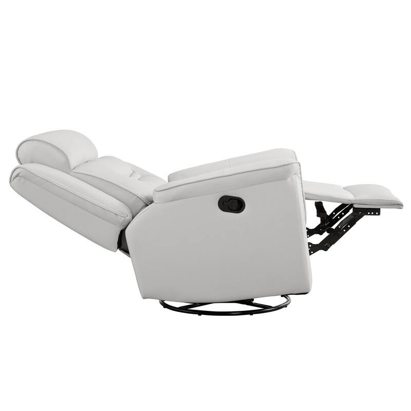 Spruce & Spring Alexis Swivel Manual Recliner Faux Leather Glider Recliner