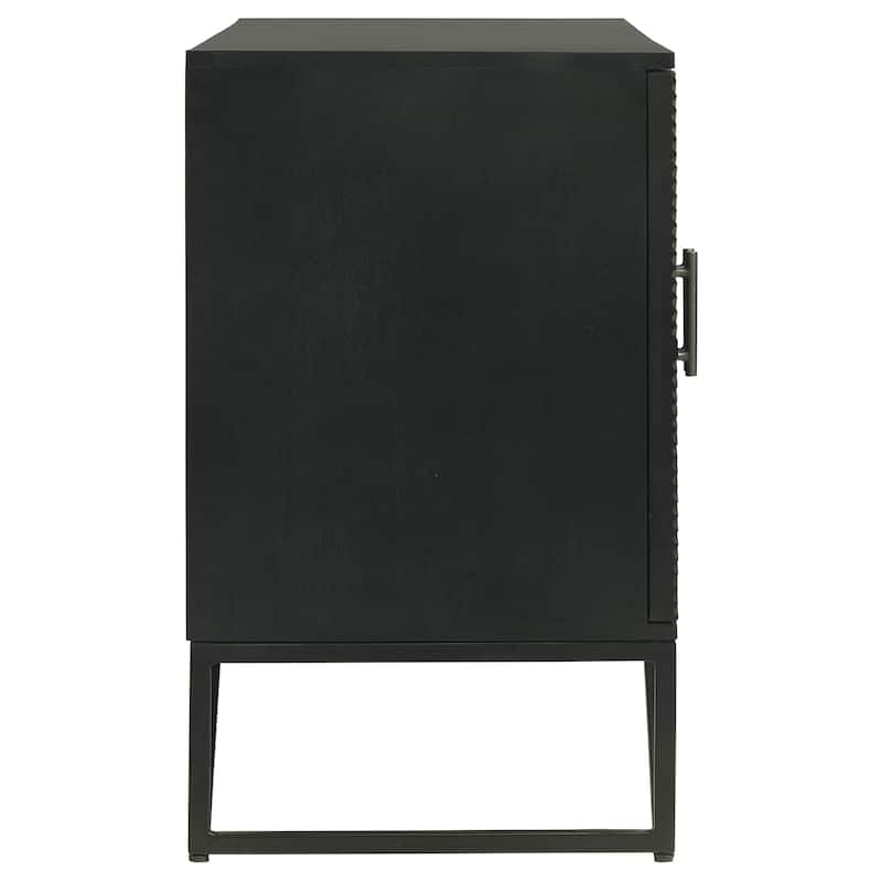 Riddell Wood Reeding Accent Cabinet Matte Black