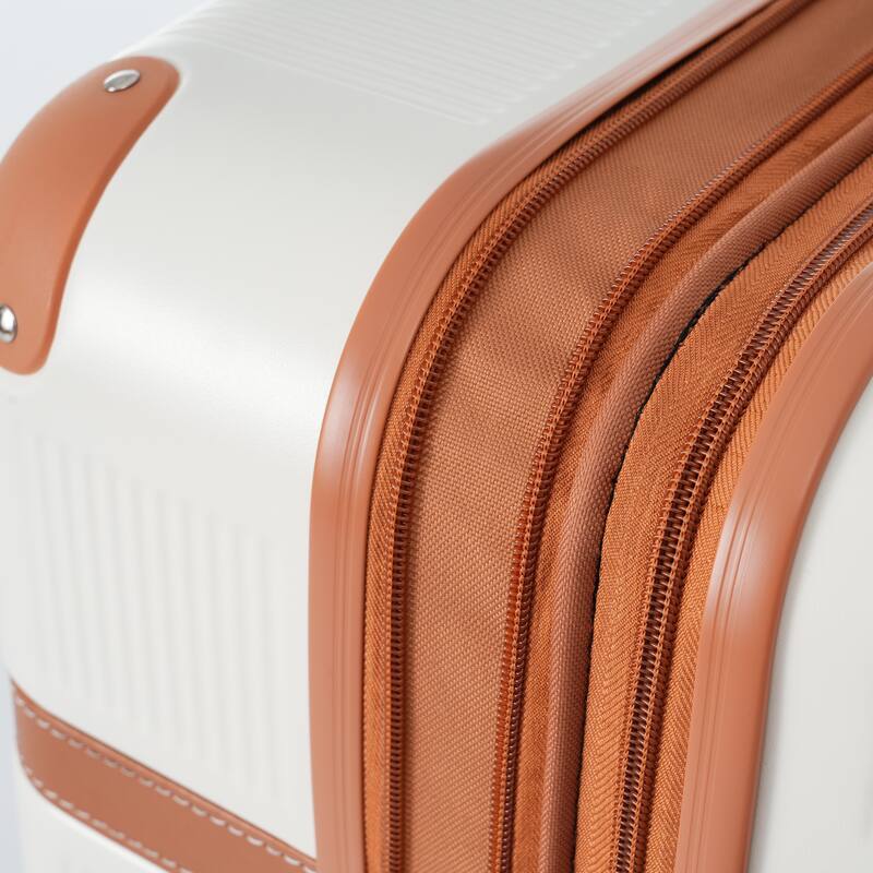 3 Piece Hardside Lightweight Luggage Sets with Double Spinner 8 Wheels and TSA Lock