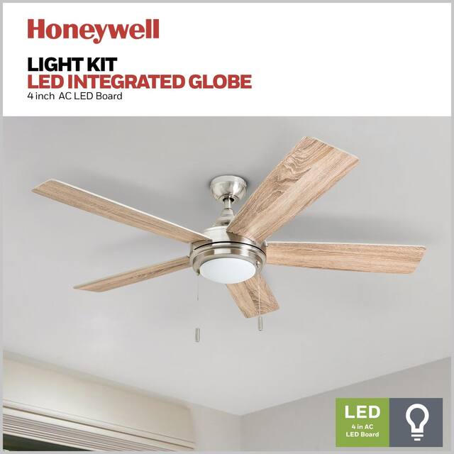 Honeywell Ventnor Brushed Nickel Integrated LED Ceiling Fan