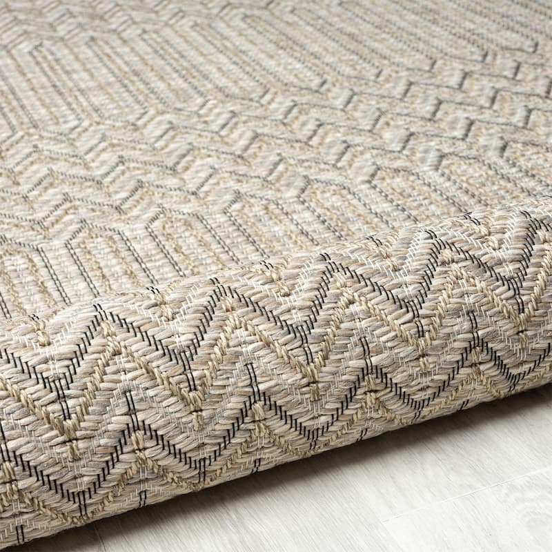 Sevita Modern Chevron Brown Indoor Outdoor Area Rug