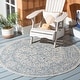preview thumbnail 71 of 180, SAFAVIEH Courtyard Aquata Indoor/ Outdoor Waterproof Patio Backyard Rug 4' Round - Grey/Navy