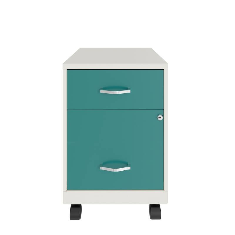 Space Solutions 18" Deep 2 Drawer Letter Width Mobile Vertical File Cabinet with Accessory Drawer