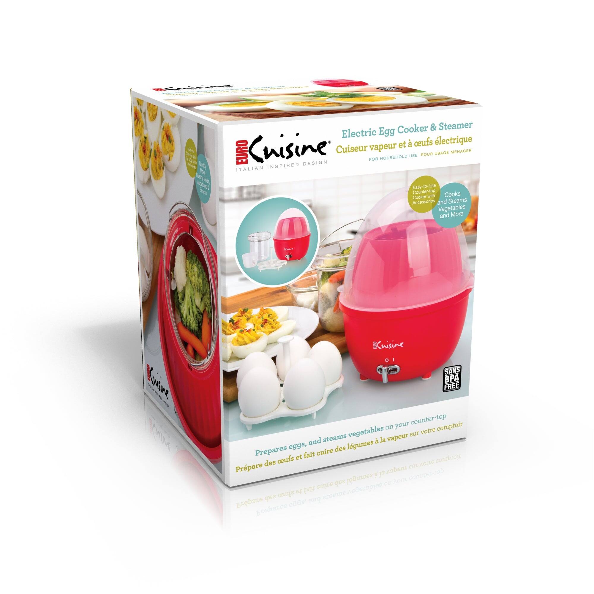 Euro Cuisine Electric Food Steamer and Egg Cooker On Sale Bed