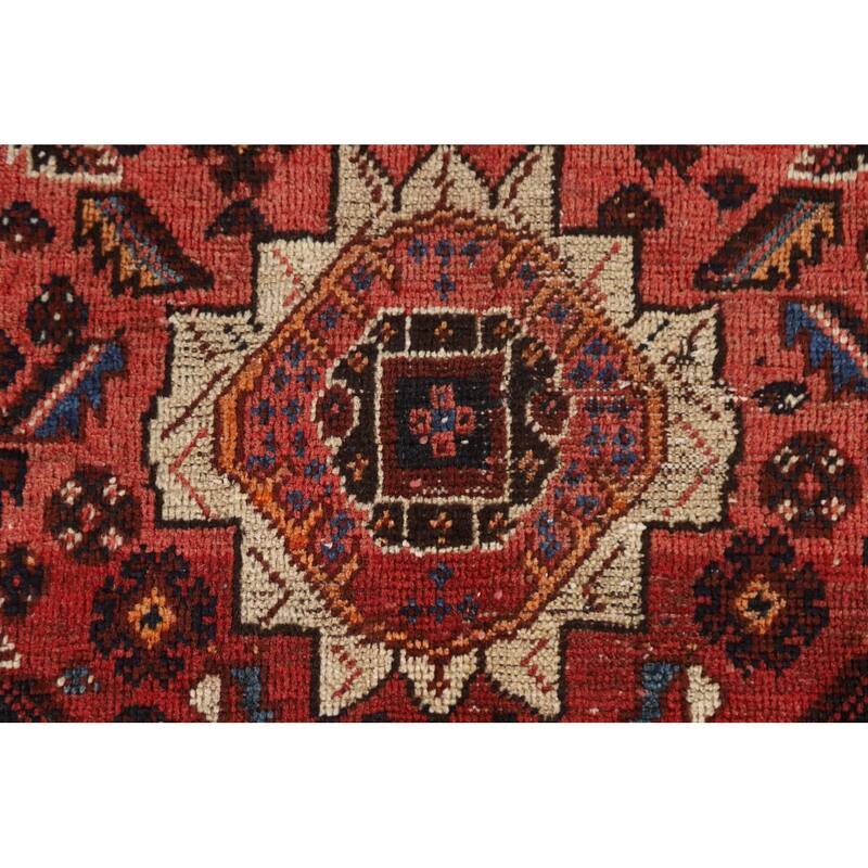 Tribal Shiraz Persian Vintage Area Rug Handmade Wool Carpet - 3'7"x 5'6"