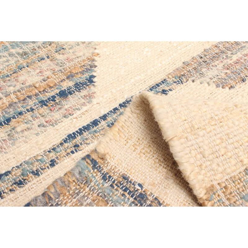 ECARPETGALLERY Flat-Weave Palas Denizli Cream Jute Kilim - 5'9 x 7'6