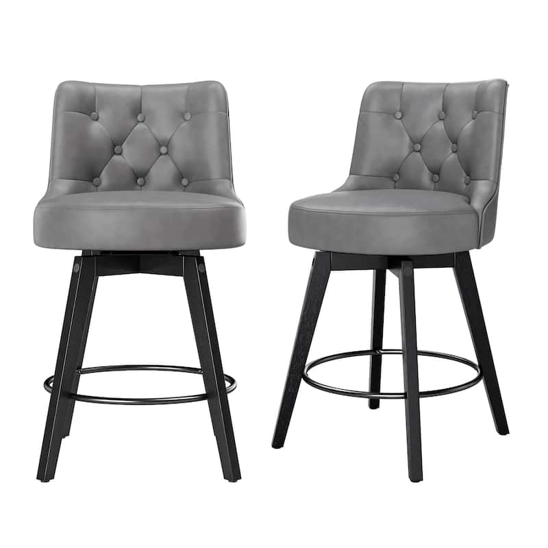 LUE BONA 26" Counter Height Bar Stools Swivel Bar stool with Backs - 26" H