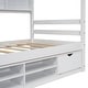 preview thumbnail 54 of 57, Wooden House-shaped Twin House Bed with Bedside Built-in Storage Shelves,Under Bed Storage,Kids and Baby