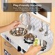 preview thumbnail 3 of 5, Pretend Play Kitchen Wooden Toy Set for Kids with 11 Accessories - Natural