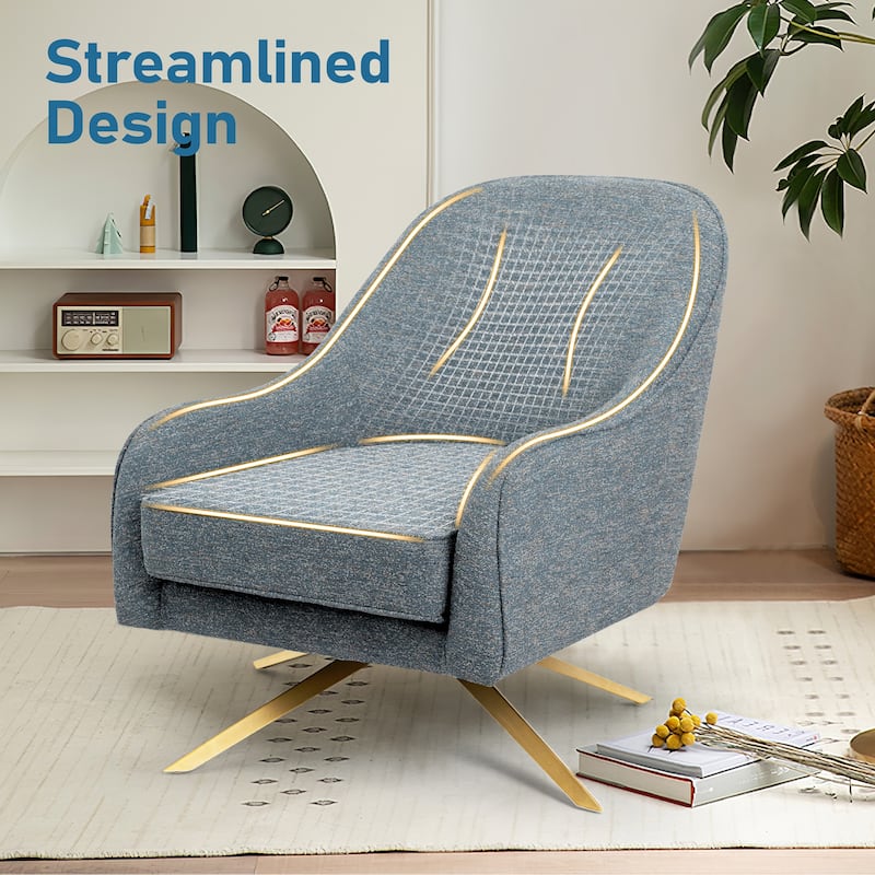 VredHom Modern Swivel Accent Chair with Stainless Steel Legs