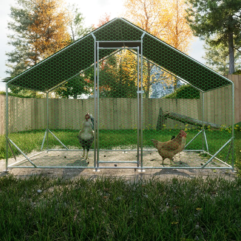 GDFStudio - Anderson Galvanized Walk in Chicken Coop Heavy Duty Wire - 3x2m - Silver