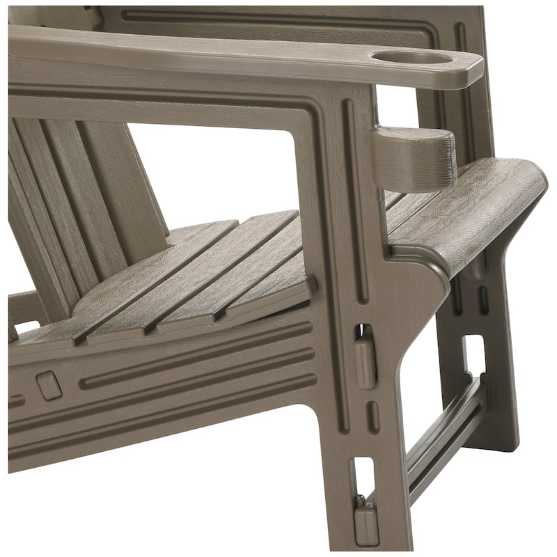 Polytrends Coastline Outdoor Poly 3-Piece Set Adirondack Chair with Ottoman and Side Table