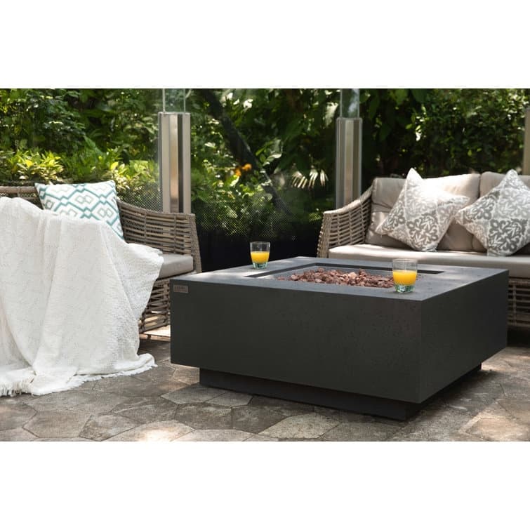 AMS Fireplace Brooklyn Travertine Fire Pit Bundle - 40" x 40" x 17"