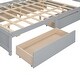 preview thumbnail 7 of 18, Queen Size Platform Bed with Storage Headboard and 4-Drawers, Grey