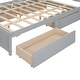 preview thumbnail 7 of 5, Queen Size Platform Kids Bed Frame with 4-Drawers and Storage Headboard, Grey