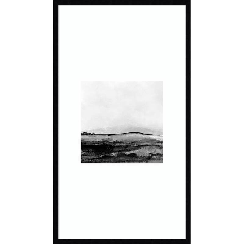 Mono Landscape No. 1 by Dan Hobday Wood Framed Wall Art Print - Svelte Noir Black