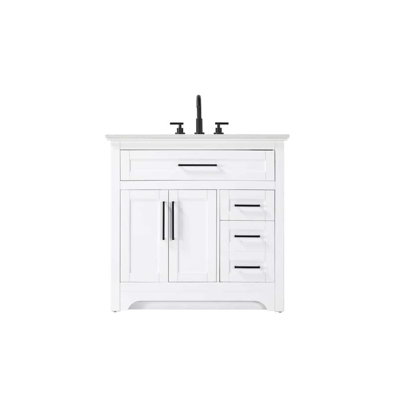 Nathaniel Single Bathroom Vanity (32-42 inch) - White - 36"