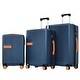 preview thumbnail 4 of 31, Contrast Color 3 Piece Luggage Set Hardside Spinner Suitcase Blue