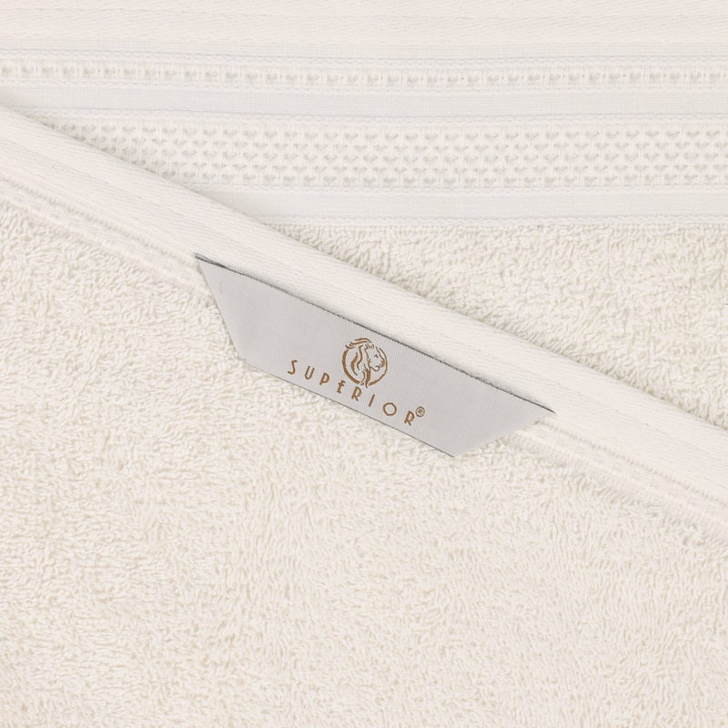 Superior Honeycomb Textured Border Cotton Medium Weight 12 Piece Towel Set
