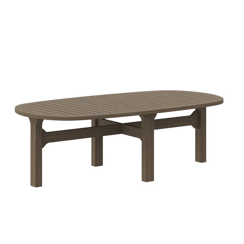 Saratoga Oval Outdoor Patio Teak Wood Coffee Table