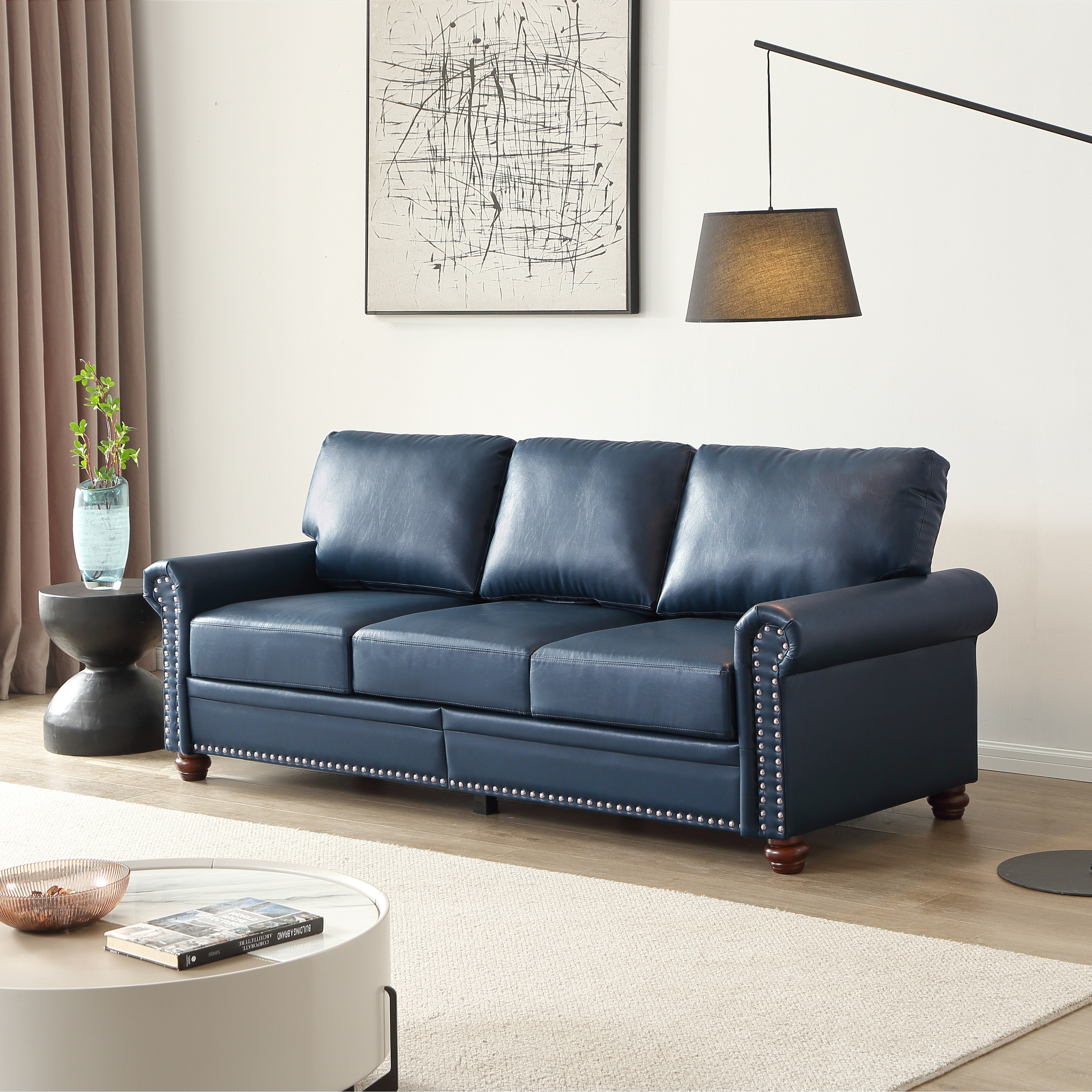 Nailhead sleeper sofa top