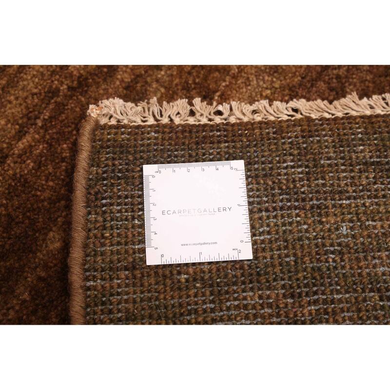 ECARPETGALLERY Hand-knotted Pak Finest Gabbeh Dark Brown Wool Rug - 4'1 x 5'11