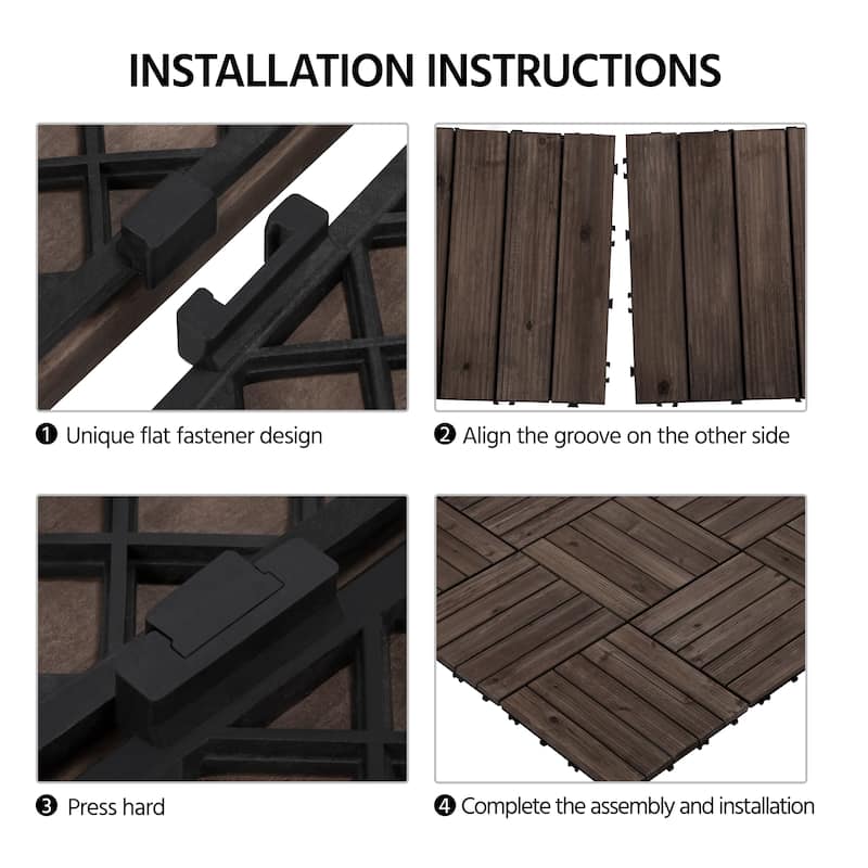 Yaheetech 27pcs 12"x12" Tiles for Patio Garden for Indoor & Outdoor