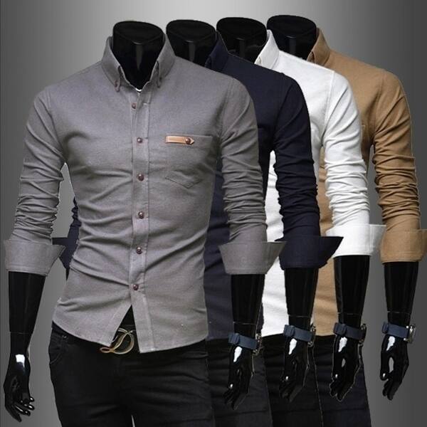 Shop Hot Autumn Fashion Men S Leisure Dress Shirt Overstock 27129684