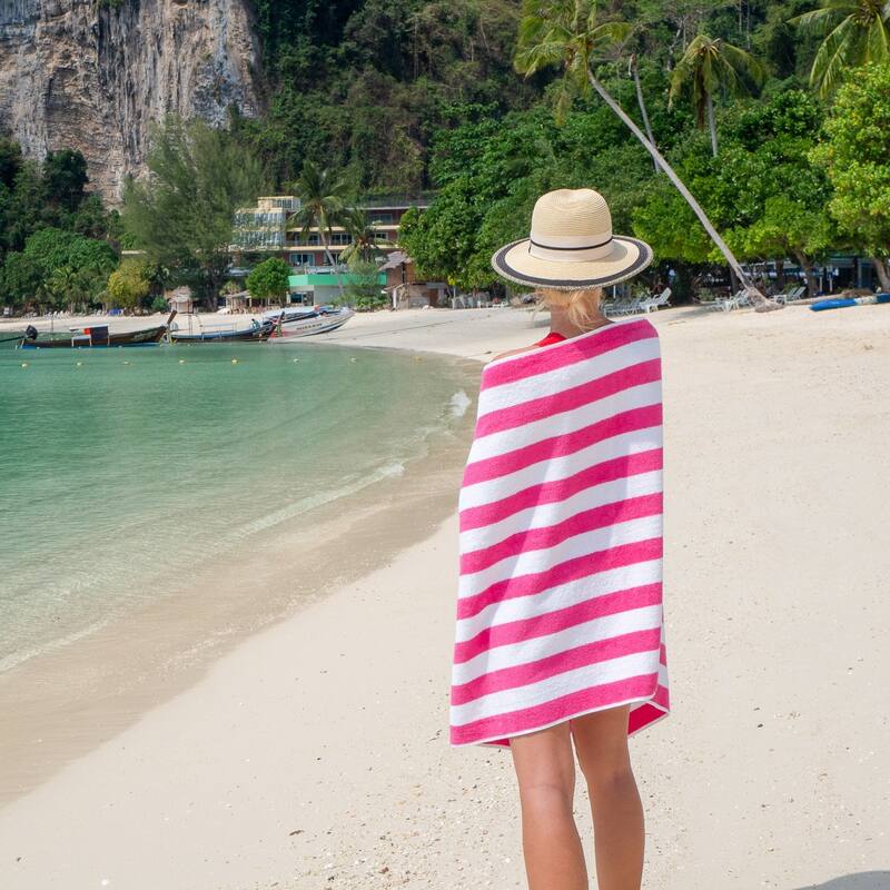 Arkwright California Cabana 4-Piece striped Beach Towel Set - 30x70