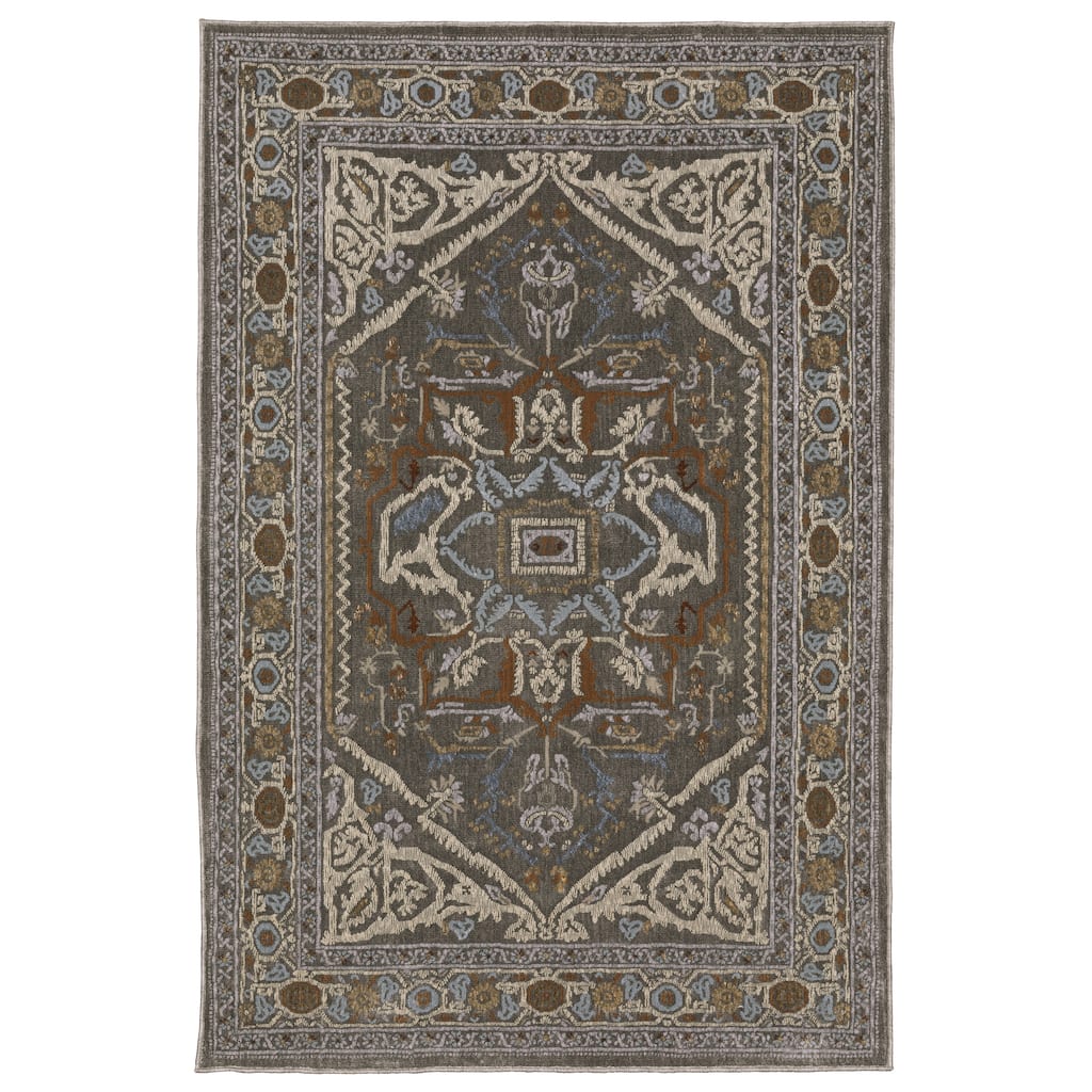 Style Haven Everly Artisanal Medallion Grey/ Multi Area Rug