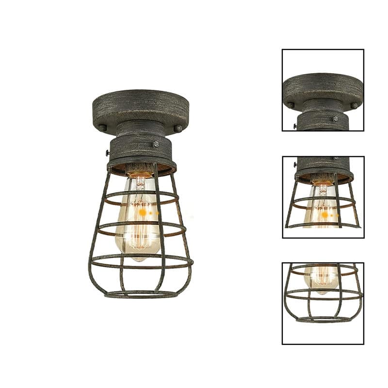 Farmhouse light fixture rust kitchen lamp ceiling iron, metal ceiling light
