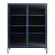 preview thumbnail 2 of 5, Rye Studio Brianne Modern Metal & Glass 55" Display Cabinet