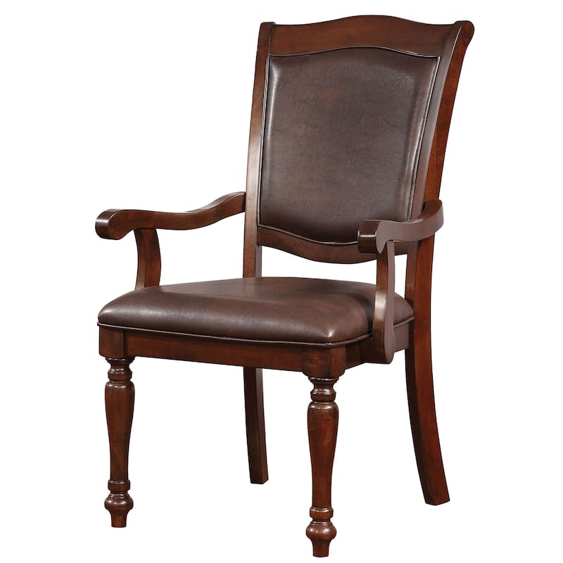 Roke Traditional Cherry Solid Wood 7-Piece Expandable Dining Table Set by Furniture of America