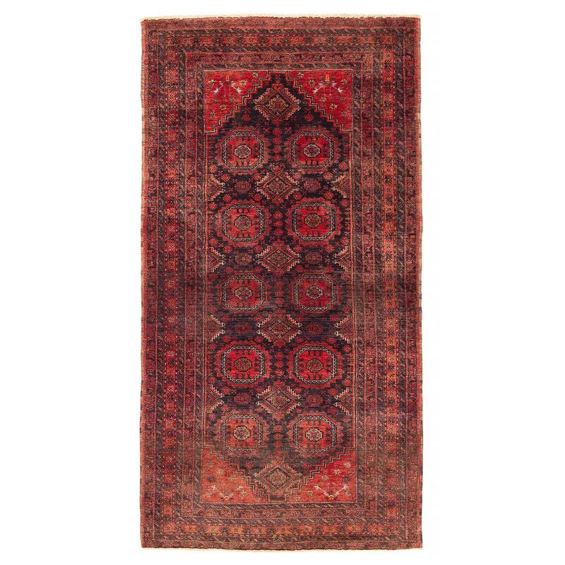 ECARPETGALLERY Hand-knotted Baluch Black Wool Rug - 3'0 x 5'9 - Black - 3'0 x 5'9