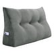 preview thumbnail 29 of 182, WOWMAX Large Reading Wedge Headboard Pillow for Bed Rest Back Support Twin - Polyester Grey