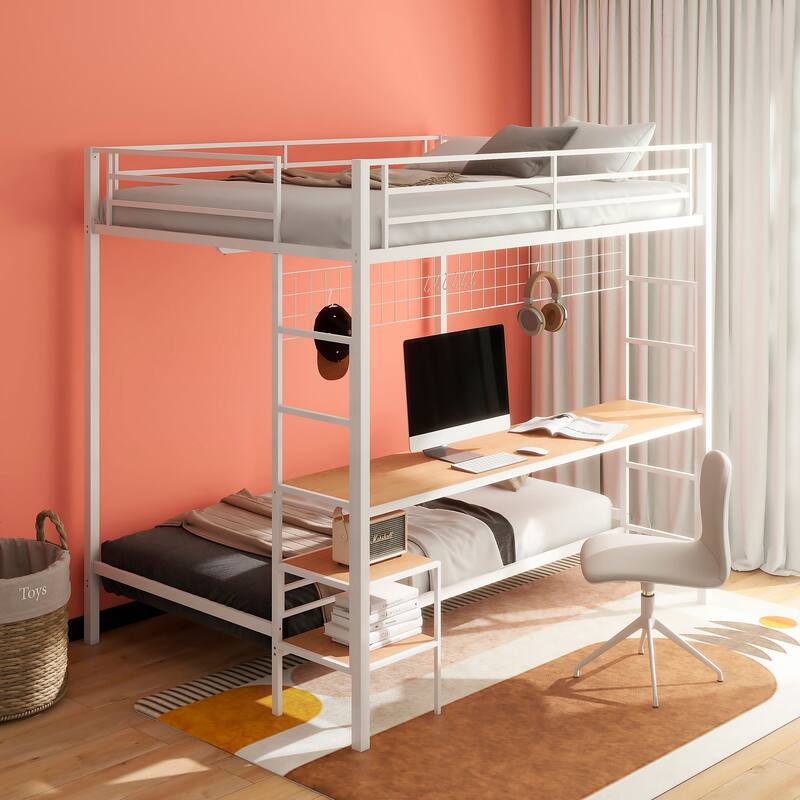 Alevera Metal Bunk Bed with Ladder