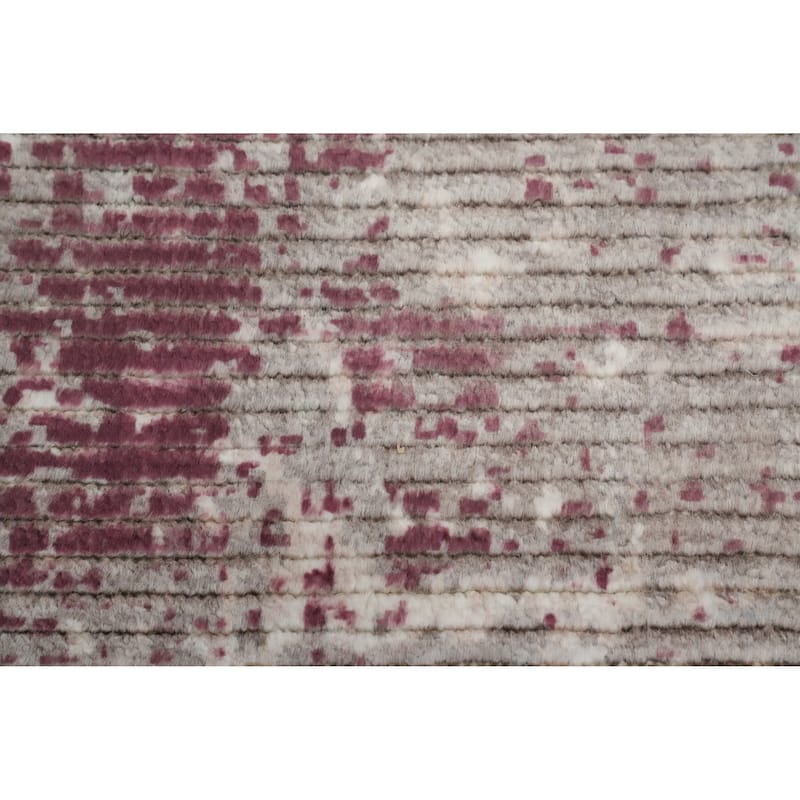 Hand Knotted Oriental Viscose Silk Carpet Modern Abstract Multi-Colored Abstract Area Rug - 7' 8'' X 5' 1''