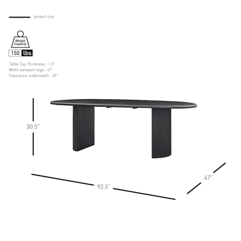 NPD Furniture Aniston 93 Inch Oval Dining Table