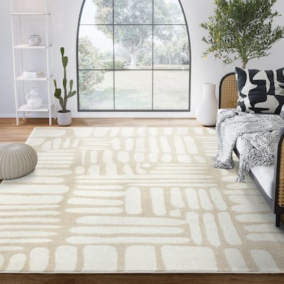 Abani Rugs Nuevo NUE200A Modern Beige Area Rug