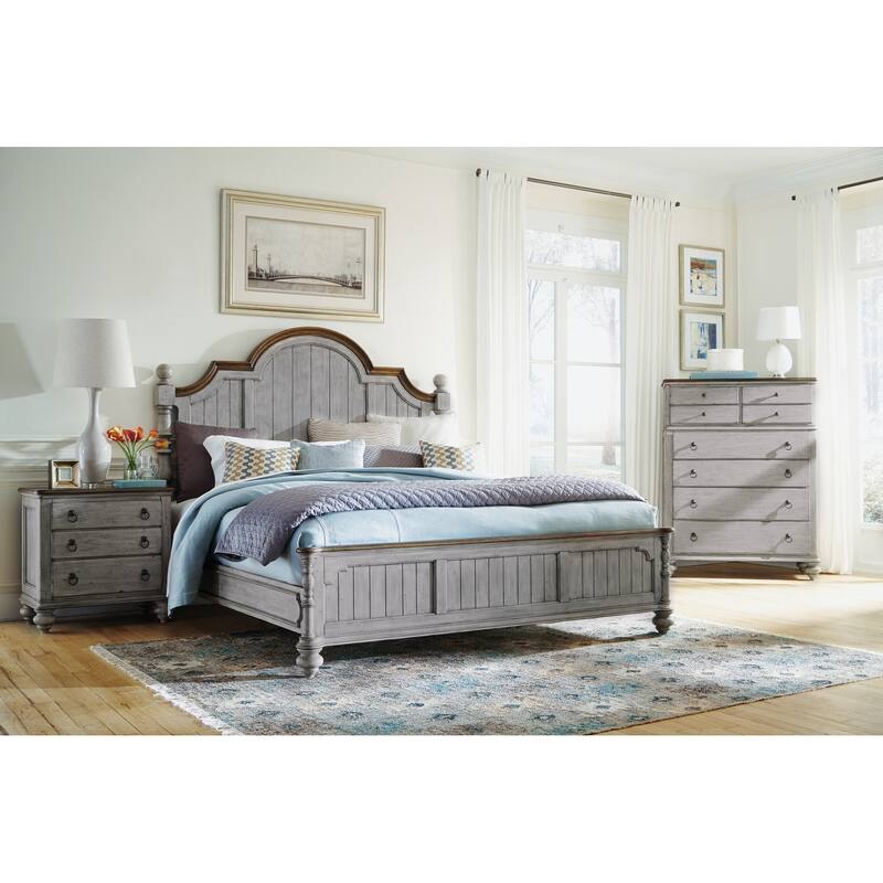 Plymouth Gray King Poster Bed by Flexsteel