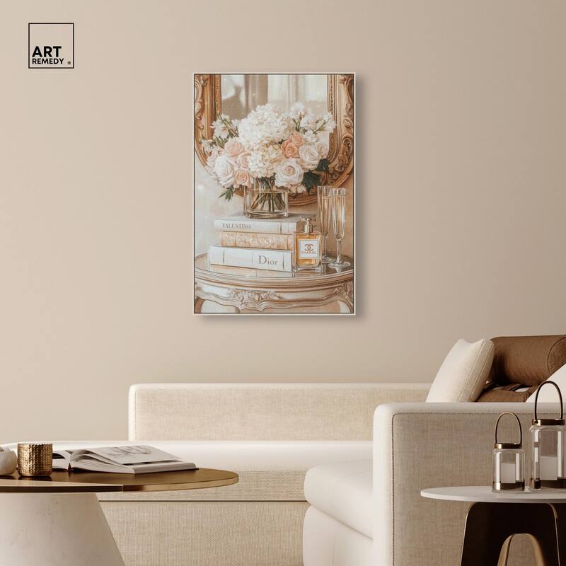 Mirror and Classy Glam Books Canvas by Art Remedy