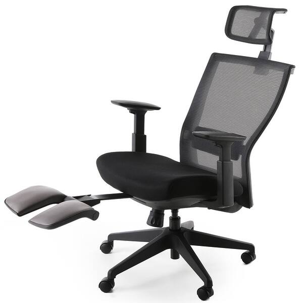 Ergonomic Reclining Mesh Office Chair With Headrest And Footrest Overstock 30983267