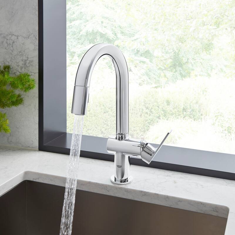 Grohe Defined 1.75 GPM Single Hole Pull Down Bar Faucet with SilkMove