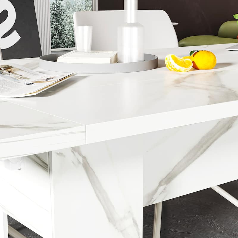 Modern Expandable Coffee Table with Foldable Sides Minimalist Wood Design for Living Room or Bedroom